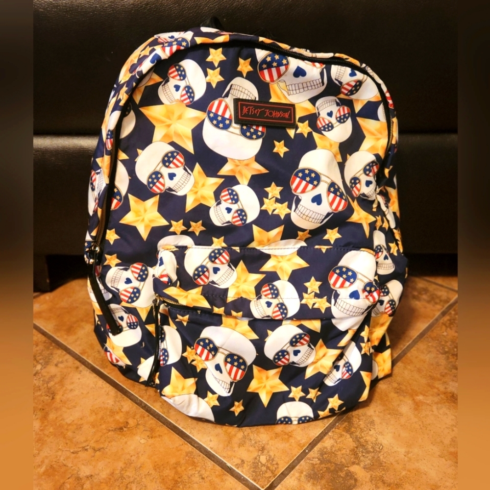 Betsey Johnson Patriotic Skull Backpack